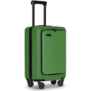 ETERNITIVE - Reiskoffer van ABS, harde koffer met TSA-slot, 360° rolkoffer, Groen, Handbagage