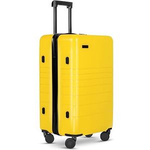 ETERNITIVE - Reiskoffer van ABS, harde koffer met TSA-slot, 360° koffer met wieltjes, Geel., Middelgrote koffer