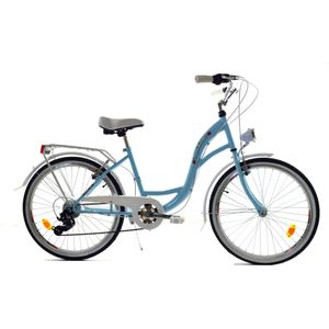 Meisjesfiets - 24 inch fiets - 6 versnellingen - blauw wit