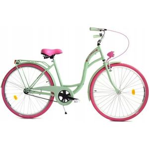 Meisjesfiets - 26 inch - stadsfiets - mintgroen roze