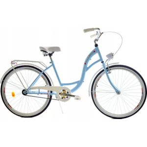 Meisjesfiets - 26 inch - stadsfiets - lichtblauw wit