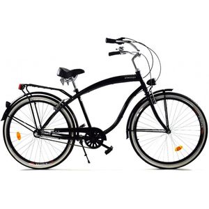Herenfiets - beach cruiser - 28" - 3 versnellingen - zwart