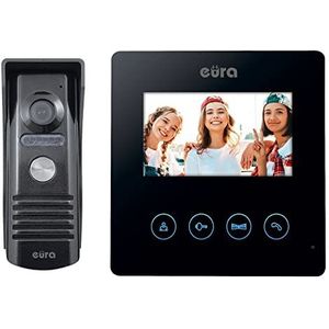 EURA VDP-52A3 ATIRA video-deurintercom intercom 4-draads 4,3-inch kleurenmonitor, 2 ingangen, zwart