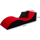 Relax fauteuil - 60 x 150 x 40 cm - zwart rood