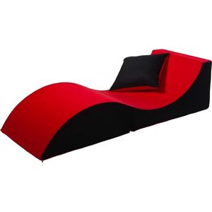 Daybed - opvouwbaar - 150x60x40 cm - rood zwart