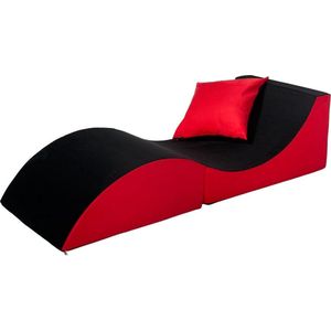 Daybed - opvouwbaar - 150x60x40 cm - zwart rood
