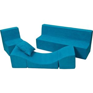 Kindermeubelset - met kindersofa - 3 delig - blauw