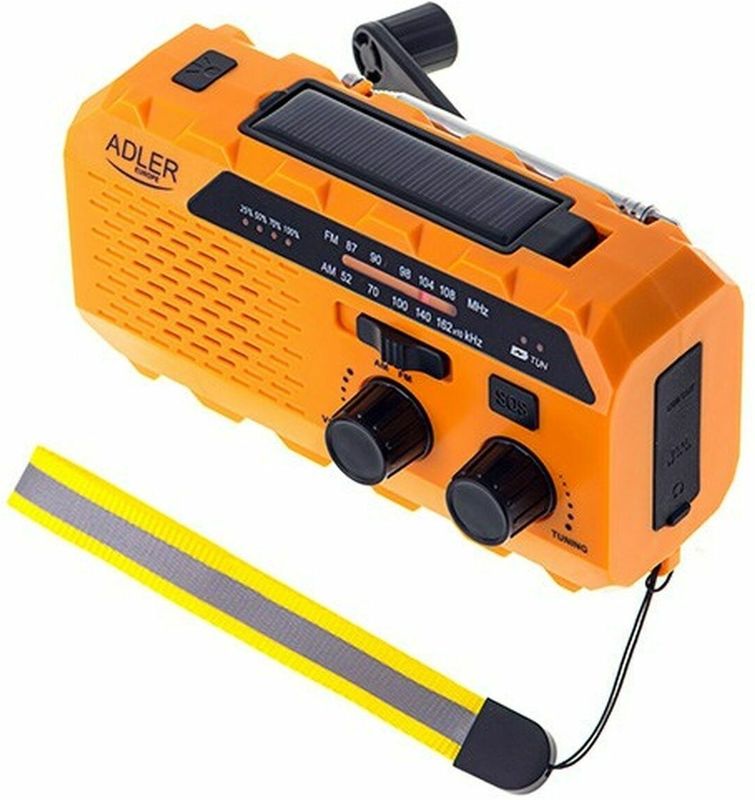 Adler - Crank AD 1197 - Draagbare Radio - Zwart - Oplaadfunctie