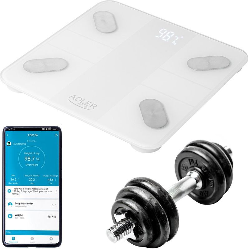Adler - AD 8186 - Slimme Weegschaal - Wit - Tuya
