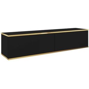 TV-kast goud 135 cm, tv-meubel hangend, tv-meubel, verschillende kleuren, moderne stijl (zwart)