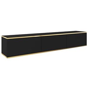 TV-kast goud 175 cm, tv-meubel hangend, tv-meubel, verschillende kleuren, woonkamermeubels, moderne stijl (zwart)