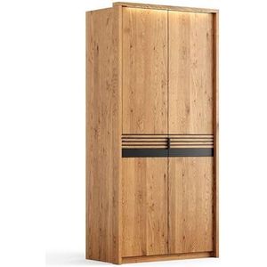 Katmandu Ravello kledingkast draaideurenkast 2-deurs 109 cm massief hout eiken, geolied