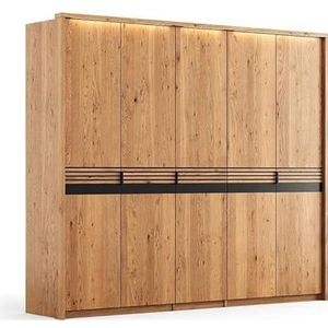 Katmandu Ravello kledingkast draaideurenkast 5-deurs 256 cm massief hout eiken, geolied