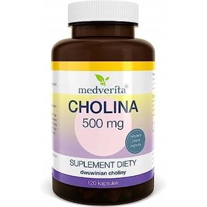 MEDVERITA Choline 500 mg 120 Caps | Verbeter de cognitieve functie | Metaboliseert Vet