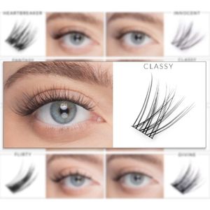 Starter Kit wimperextensions in cluster voor zelf verlenging thuis Nanolash - complete kit voor doe-het-zelf wimper extensions, valse wimper in clusters (CLASSY)