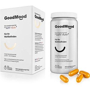 Omega 3 1600 mg met Saffraan – EPA 1088 mg & DHA 144 mg – Duurzame Visolie, Glutenvrij, Niet-GGO – Bevordert Hart- en Hersengezondheid – Good Mood (60 Capsules)