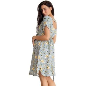 ToBe Dames delicate zomer zwangerschapsjurk met bloemenprint, 4182604, grijs, L, grijs, L
