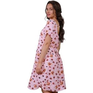 ToBe Robe de maternité d'été délicate pour femme avec imprimé floral, Rose, XL