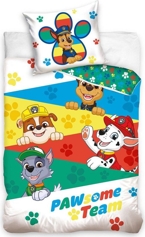 Paw Patrol - Dekbedovertrek - Wit - Multicolor - 100% Katoen