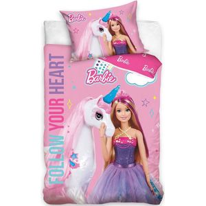 Barbie BABY dekbedovertrek, Follow Your Heart - 100 x 135 cm / 40 x 60 cm - Katoen