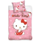 Hello Kitty BABY dekbedovertrek, Pink - 100 x 135 + 40 x 60 cm - Katoen