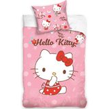 Hello Kitty BABY dekbedovertrek, Pink - 100 x 135 + 40 x 60 cm - Katoen