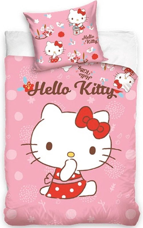 Hello Kitty BABY dekbedovertrek, Pink - 100 x 135 + 40 x 60 cm - Katoen