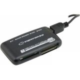 Esperanza EA117 Geheugenkaartlezer - Zwart - USB 2.0