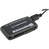 Esperanza EA117 Geheugenkaartlezer - Zwart - USB 2.0