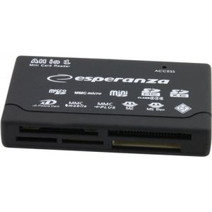 Esperanza All in One USB Card Reader - Universeel - Lichtgewicht