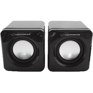 Esperanza LEGGIERO CUBE 2 x 3W Design Computer Boxes - PC Luidspreker Kubus Style,zwart
