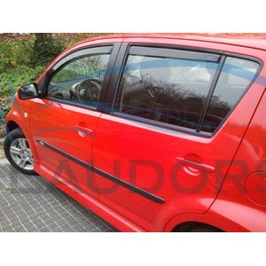 Daihatsu Sirion2 zijwindschermen dark tbv 5 deurs model vanaf 2005 set a 4 deuren donker getint merk Team Heko