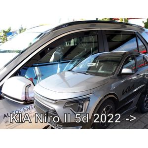 Zijwindschermen geschikt voor Kia Niro type2 model VANAF 2022 & EV set a 4 deuren donker getint merk Team Heko