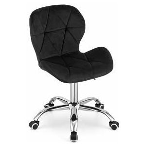 VBChome Bureaustoel, zwart, roterend met hoog regeling, computerstoel, werkstoel, kinderkamerstoel, eenvoudige montage, gestoffeerde stoel, fluweel, stoel van velours, zwart