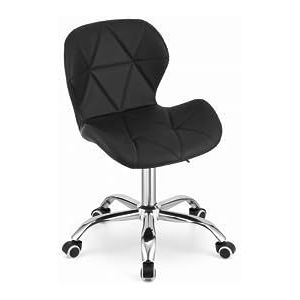 VBChome Bureaustoel, zwart, draaiend met hoog geregeld, computerstoel, werkstoel, kinderkamerstoel, eenvoudige montage, stoel van eco-leer, zwart