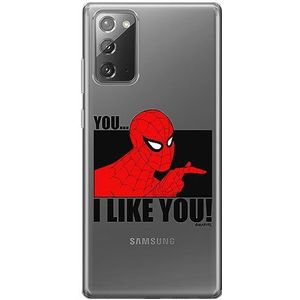 ERT GROUP mobiel telefoonhoesje voor Samsung GALAXY NOTE 20 origineel en officieel erkend Marvel patroon Spider Man 034 optimaal aangepast aan de vorm van de mobiele telefoon, gedeeltelijk bedrukt