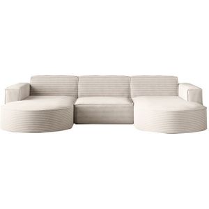 Kaiser - Ecksofa Designer modena u studio stoff Dicker cord Poso Beige