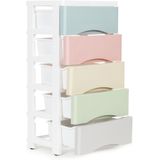 Ladekast met wielen - 5 uittrekbare lades - 75x27x39 cm