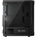 Logic - PORTOS ARGB MIDI - PC Behuizing - Zwart - Aluminium