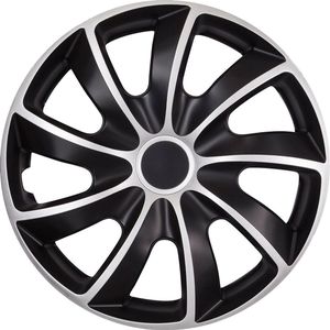 QUAD BICOLOR CS wieldoppen 16 "" - Set van 4 stuk - zwart zilver