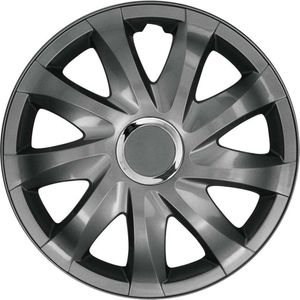 NRM Drift - wieldoppen 16"" - grafiet - set van 4 stuks - ABS / Duurzaam / Resistant