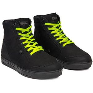 OZONE MOTO City Boot, Unisex Motorlaarzen, Zwart Fluo Geel, 42.5 EU