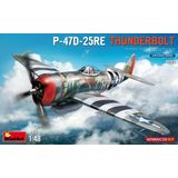 Mini Art 48001 1:48 P-47D-25RE Thunderbolt ADV. Replicaset, getrouw aan het origineel, modelbouw, bouwset van kunststof, doe-het-zelf, vrije tijd, collage, modelbouw, te monteren, ongeverfd