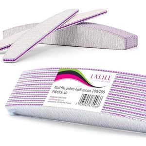 LALILL Nagelvijl 100/180 korrel, 10 stuks, nagelvijlen voor gelnagels, nagelvijl voor hybride, acryl en natuurlijke nagels, zebravijl, manicure, buffer, professioneel en voor huisdieren