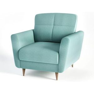 Siblo Bano fauteuil - relaxstoel - fauteuil woonkamer - televisiestoel - cocktailstoel - armleunstoel - houten poten - televisiestoel relaxstoel - 95x93x90 cm - mint