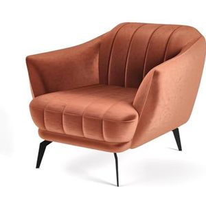 Siblo Fore fauteuil - relaxstoel - fauteuil woonkamer - televisiestoel - cocktailstoel - fauteuil met metalen poten - televisiestoel relaxstoel - leesstoel - 97x96x82 cm - roze