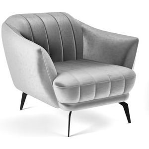 Siblo Fore fauteuil - relaxstoel - fauteuil woonkamer - televisiestoel - cocktailstoel - fauteuil met metalen poten - televisiestoel relaxstoel - 97x96x82 cm - grijs