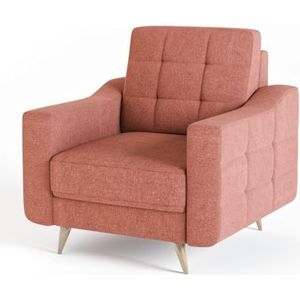 Siblo Toro fauteuil - relaxstoel - fauteuil woonkamer - televisiestoel - cocktailstoel - armleunstoel - houten poten - televisiestoel relaxstoel - 95x93x91 cm - groen