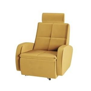 Siblo Amula fauteuil - draaistoel - relaxstoel voor woonkamer - armleunstoel - televisiestoel relaxstoel - 70x90x95 cm - geel
