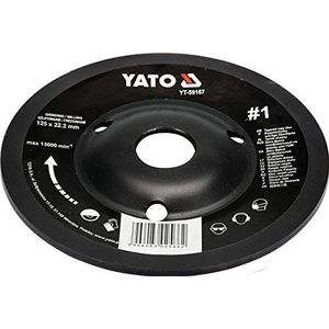 Yato Professionele raspschijf voor haakse slijper, 115 mm, 125 mm, flexibele houtslijpschijf, houtkunst (125 mm, nr. 1 afgeschuind)